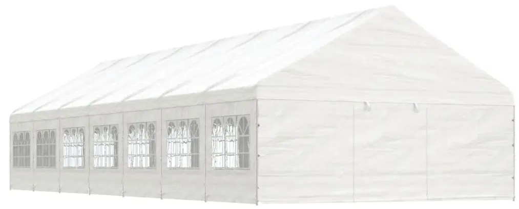 vidaXL Κιόσκι με Τέντα Λευκό 15,61 x 5,88 x 3,75 μ. από Πολυαιθυλένιο