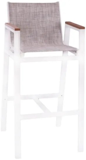 ΣΚΑΜΠΟ ΜΠΑΡ ΑΛΟΥΜΙΝΙΟΥ ΛΕΥΚΟ ΜΕ POLYWOOD 52 x 58 x 108 εκ. HM5790.01