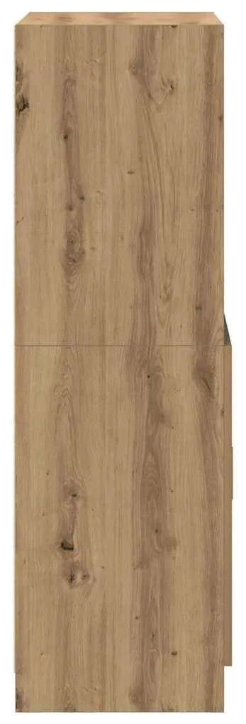 Ντουλάπι Κουζίνας Αρτισιανή Δρυς 57x41,5x131,5 εκ. Επεξεργ.Ξύλο - Καφέ