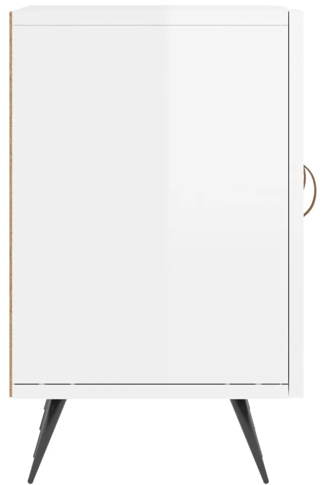 vidaXL Έπιπλο Τηλεόρασης Γυαλ. Λευκό150x30x50εκ.Επεξεργασμένο Ξύλο