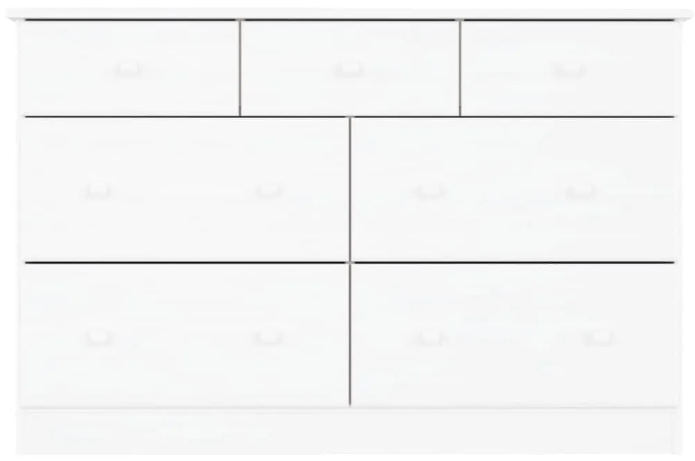 Συρταριέρα ALTA Λευκή 112 x 35 x 73 εκ. από Μασίφ Ξύλο Πεύκου - Λευκό