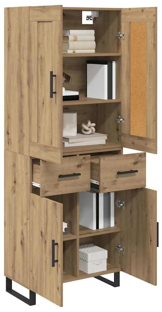 vidaXL Highboard Artisan Oak 69,5 x 34 x 180 εκ. Επεξεργασμένο ξύλο