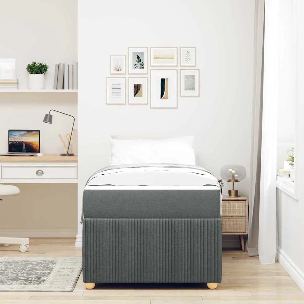 vidaXL Σκελετός Κρεβατιού Άλλο Σκούρο γκρι 80 x 200 cm ύφασμα