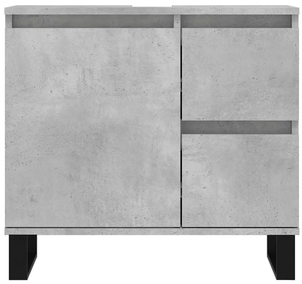 vidaXL Ντουλάπι Μπάνιου Γκρι Σκυροδέματος 65x33x60 εκ. Επεξ. Ξύλο