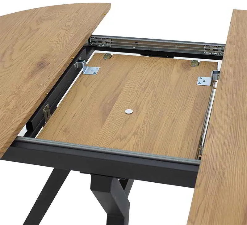 Tραπέζι Frances pakoworld επεκτεινόμενο MDF sonoma-μαύρο 100-140x100x75εκ
