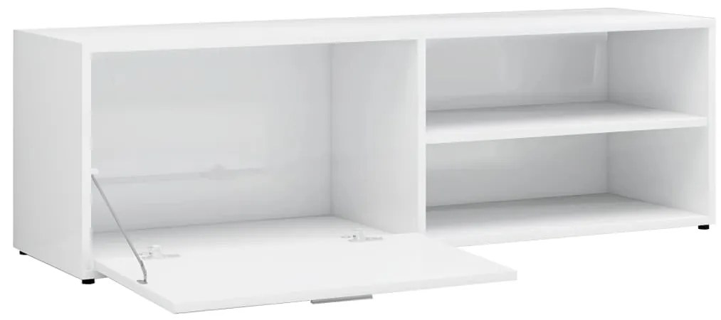 vidaXL Έπιπλο Τηλεόρασης Γυαλιστερό Λευκό 120x34x37 εκ. Επεξ. Ξύλο
