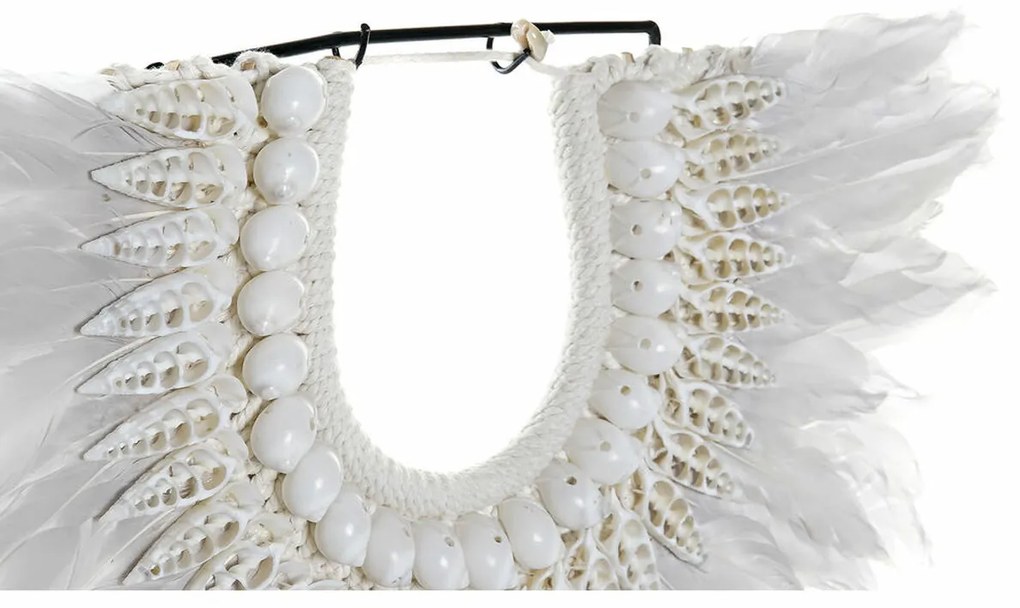 Διακοσμητική Φιγούρα DKD Home Decor Σίδερο Φτερά Κοχύλι (42 x 9.5 x 44 cm)