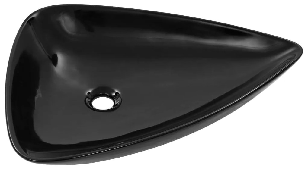 vidaXL Νιπτήρας Τριγωνικός Μαύρος 645 x 455 x 115 χιλ. Κεραμικός