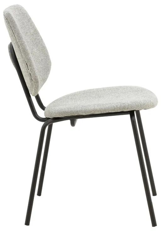 Καρέκλα Pietro pakoworld γκρι ύφασμα-πόδι μαύρο μέταλλο 50x53x83εκ