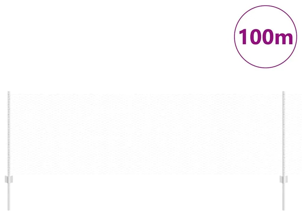 vidaXL Φράχτης με Στήλες. Ασημί 0.8 x 100 μ Ατσάλι