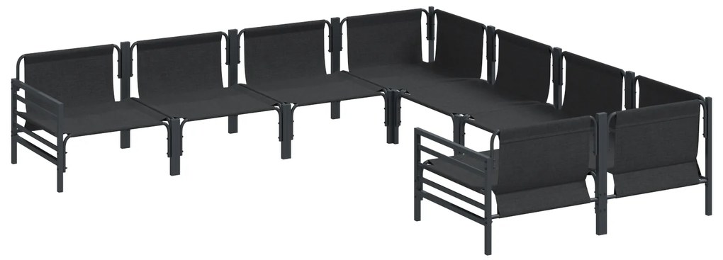 vidaXL Σετ Καναπέ Κήπου 8 pcs Ανθρακί Ατσάλι