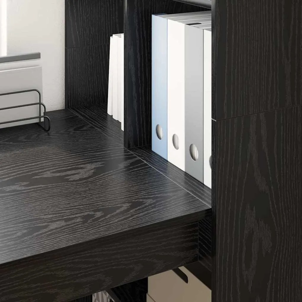 vidaXL Γραφείο Μαύρη δρυς 122 x 67 x 145 εκ. Επεξεργασμένο ξύλο