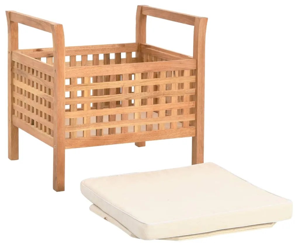 vidaXL Πάγκος με Αποθηκευτικό Χώρο 49 x 48 x 49 εκ Μασίφ Ξύλο Καρυδιάς