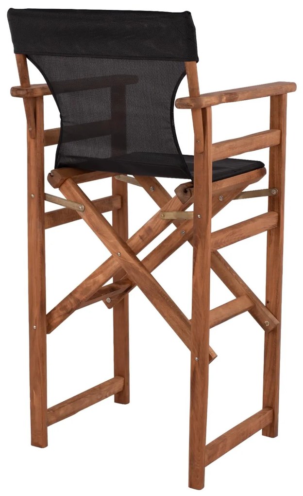 Σκαμπό Μπαρ Σκηνοθέτη ΛΗΜΝΟΣ C10374.05 Καρυδί Εμποτισμού με Μαύρο Textilene 58x58x118 εκ. 58x58x118 εκ.