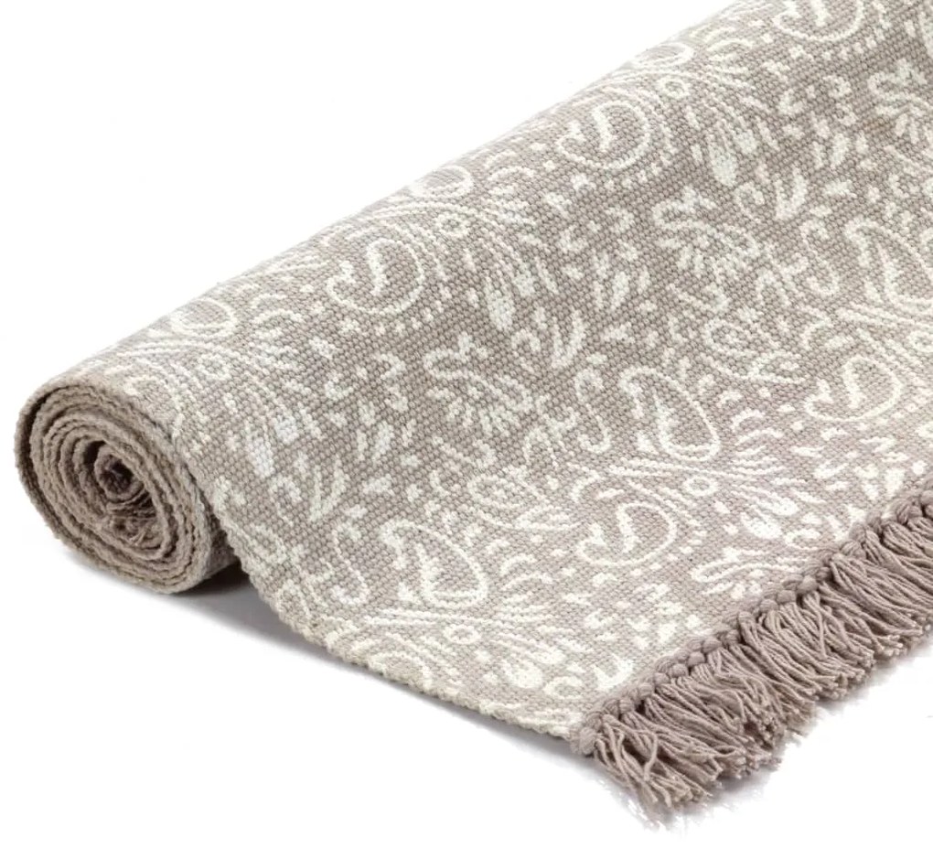 vidaXL Κιλίμι με Σχέδια Taupe 120 x 180 εκ. Βαμβακερό