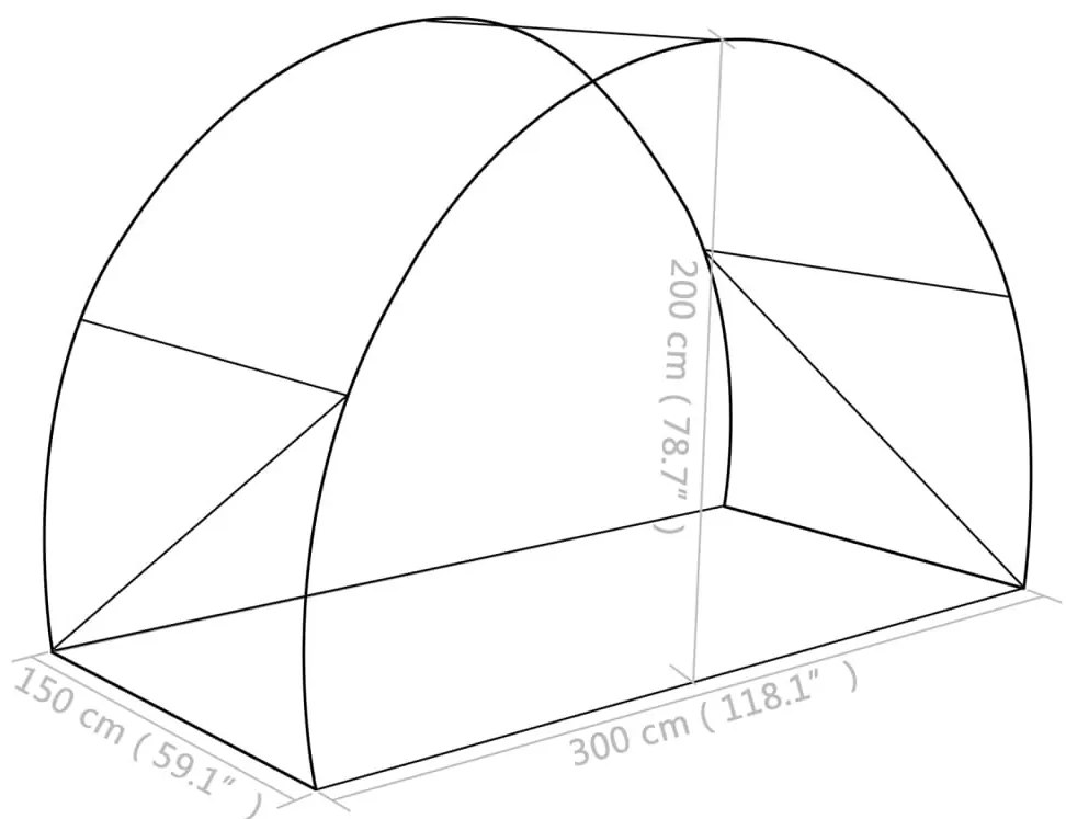 Θερμοκήπιο 4,5 μ² 300 x 150 x 200 εκ. - Λευκό