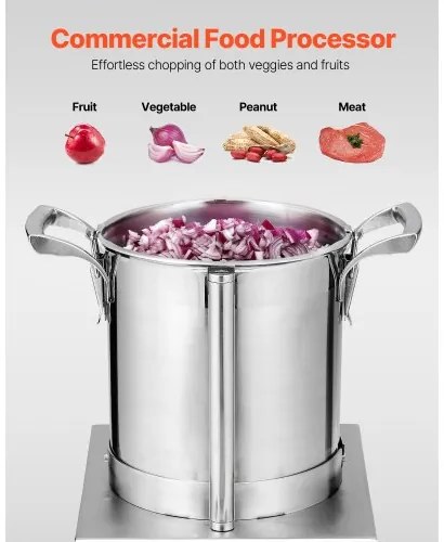 VEVOR Food Processor &amp; Vegetable Chopper 4L Food-Grade Stainless Steel Blender