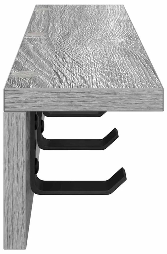 vidaXL Τοίχου Κρεμάστρα με ράφι Γκρι sonoma 40 x 10.5 x 10.5 εκ