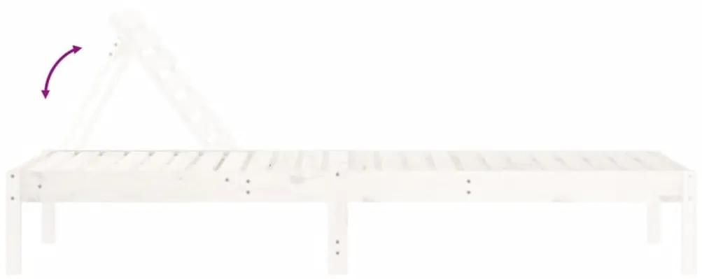 Ξαπλώστρα Λευκή 199,5x60x74 εκ. από Μασίφ Ξύλο Πεύκου - Λευκό