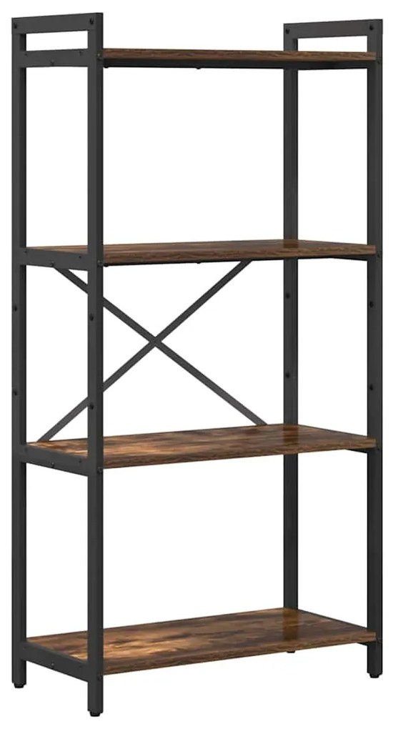 vidaXL Βιβλιοθήκη Καπνιστή δρυς 60 x 30 x 118 εκ Επεξεργασμένο ξύλο
