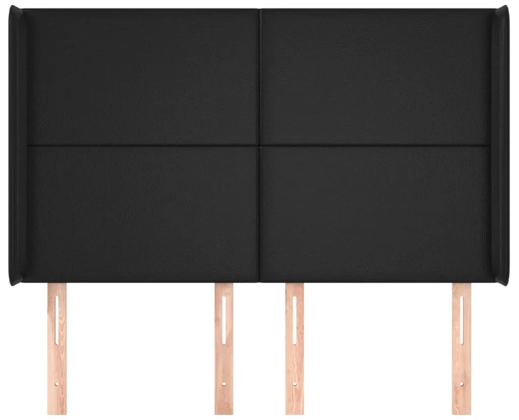 Κεφαλάρι με Πτερύγια Μαύρο 147x16x118/128 εκ. Συνθ. Δέρμα 3119390