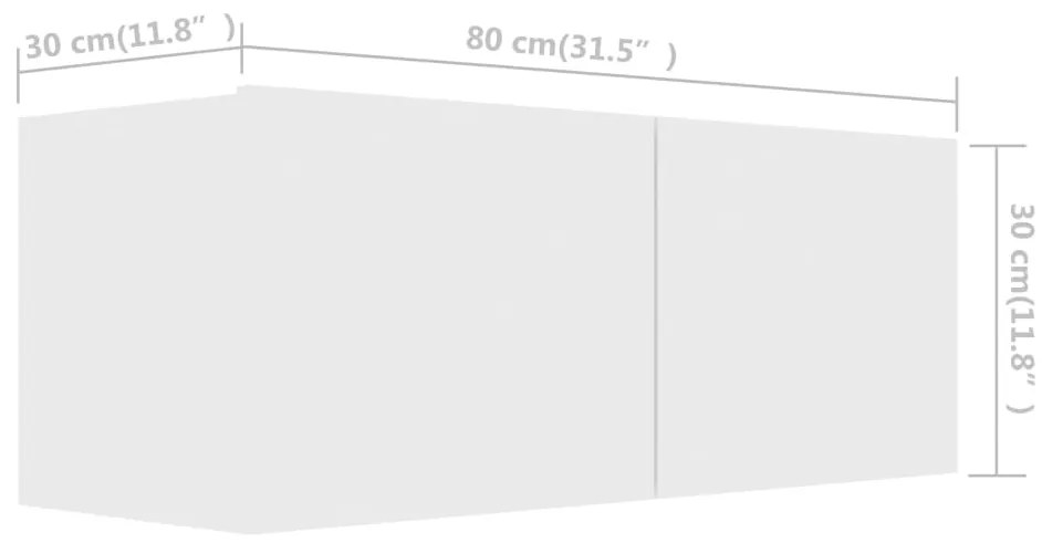 vidaXL Έπιπλα Τηλεόρασης 4 τεμ. Λευκά 80 x 30 x 30 εκ. από Επεξ. Ξύλο
