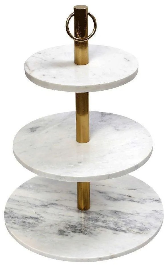 Ορντερβιέρα 3 Επιπέδων Marble GET427 41/33/25x59cm White-Gold Espiel Stainless Steel