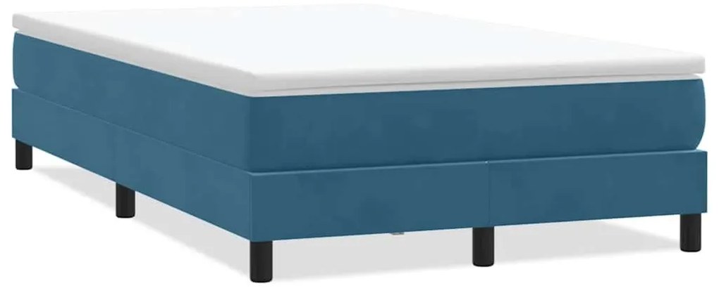 Box Spring Κρεβάτι χωρίς στρώμα Σκούρο μπλε Βελούδινο - Μπλε