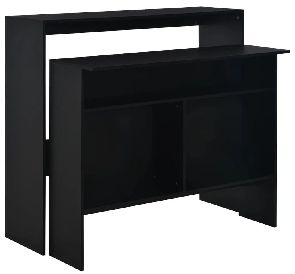 Τραπέζι Μπαρ με 2 Επιφάνειες Χρώμα Μαύρο 130 x 40 x 120 εκ. 280218