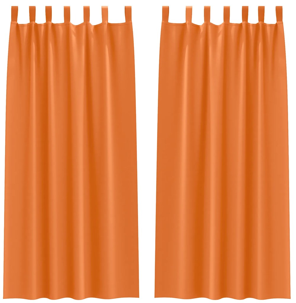 vidaXL Κουρτίνες 2 pcs Φωτεινό Πορτοκάλι 245 x 140 εκ. Πολυεστέρας
