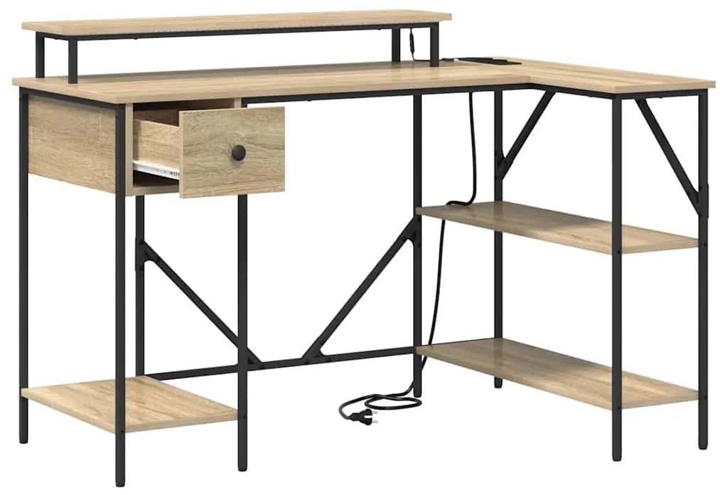 vidaXL Γραφείο Δρύς Sonoma 120 x 79 x 86,5 εκ. Επεξεργασμένο ξύλο