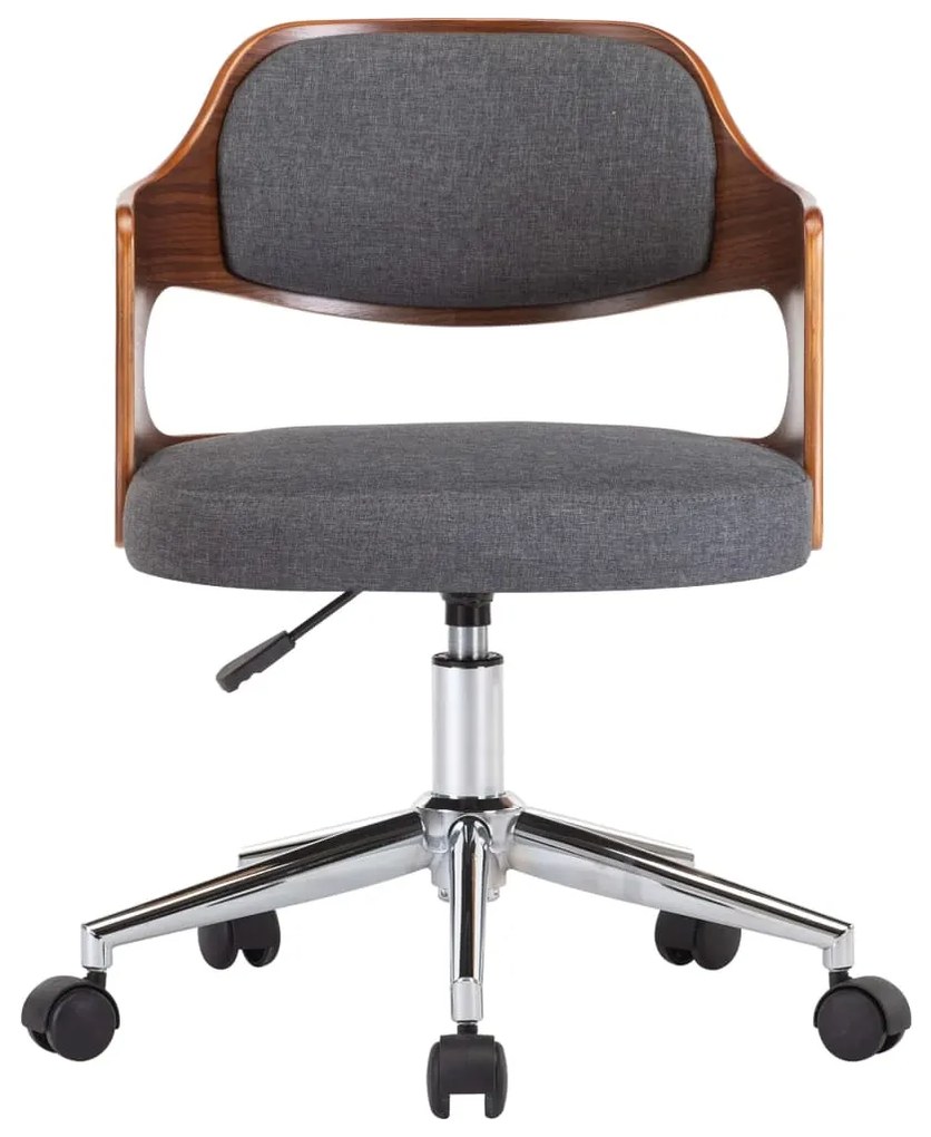 vidaXL Καρέκλες Τραπεζαρίας Περιστρ. 6 τεμ. Γκρι Λυγ. Ξύλο/Συνθ. Δέρμα