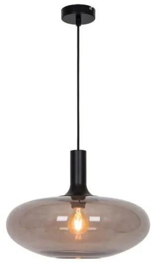 Κρεμαστό Φωτιστικό Οροφής Γυαλί D395 Convex H133 Φ39,5 Viokef-4278100-Φιμέ/Smoke 4278100
