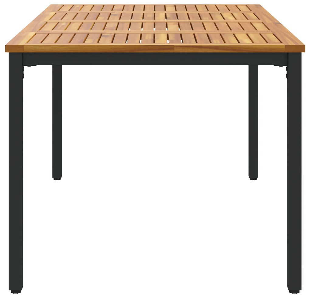 vidaXL τραπέζι κήπου 180x90x75 εκ. από συμπαγές ξύλο ακακίας και μέταλλο