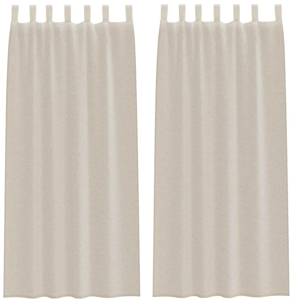 vidaXL Κουρτίνες με κουρτίνες 2 pcs Άμμος 140x175cm Πολυεστέρας