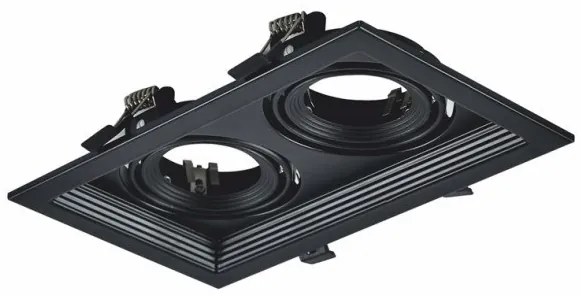 Σποτ Φωτιστικό Χωνευτό Reflector 2xGU10 IP20 Aca-XMGU2B-Μαύρο XMGU2B
