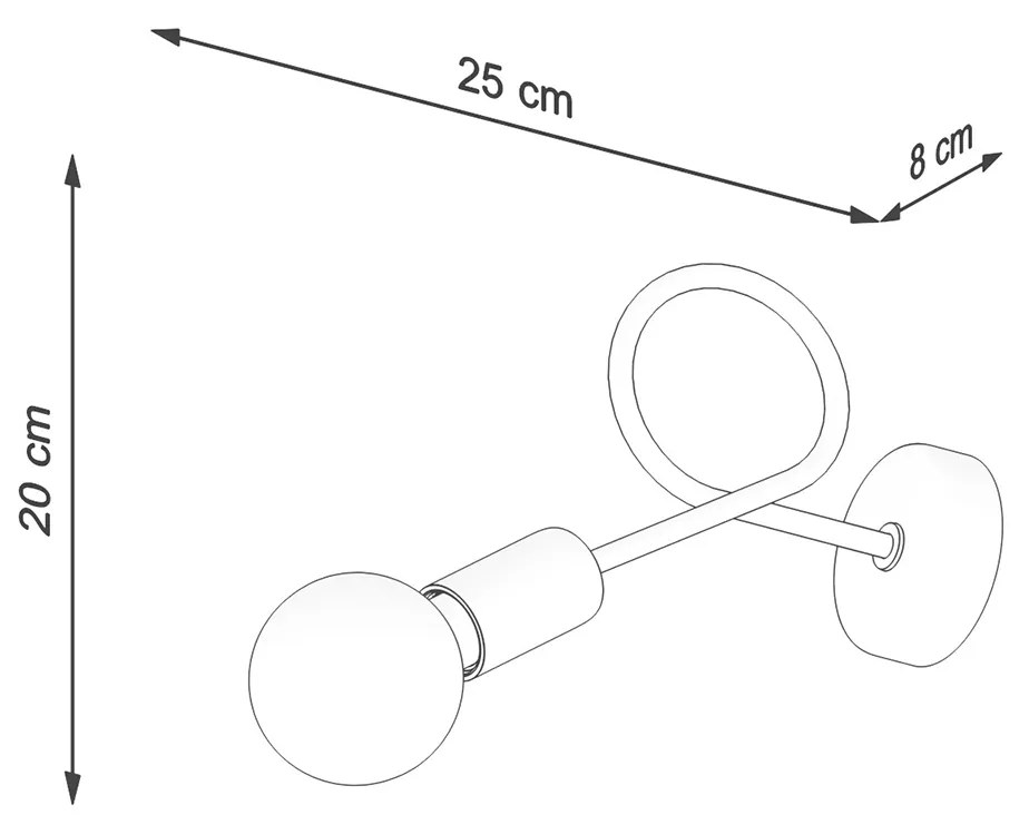 Sollux Φωτιστικό τοίχου LOOP μαύρο,ατσάλι,Ε27 1xmax 15W LED