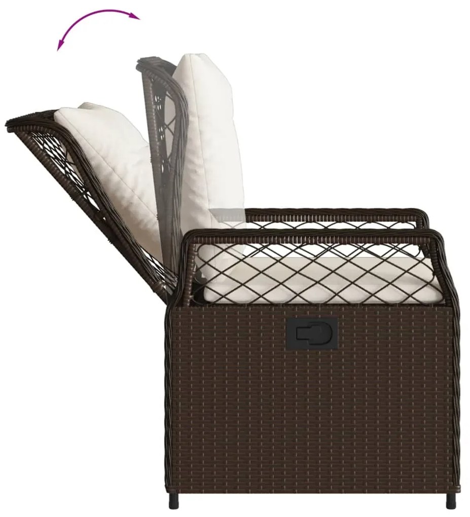 vidaXL Σετ Τραπεζαρίας Κήπου 5 Τεμαχίων Καφέ Συνθ. Ρατάν με Μαξιλάρια