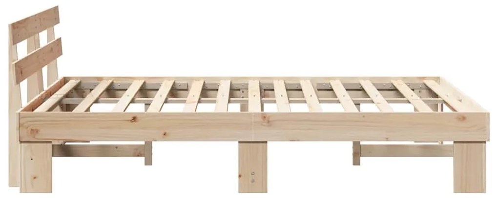 vidaXL Σκελετός Κρεβατιού Φυσικό 150 x 200 cm Στερεά ξυλεία πεύκου