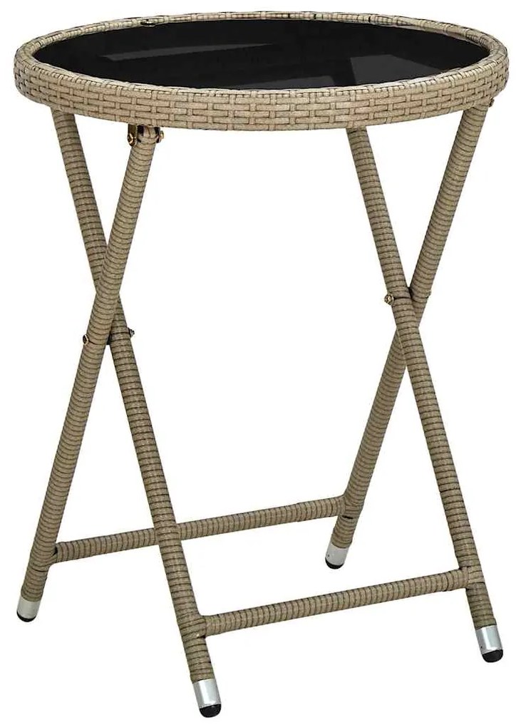 vidaXL Σετ Μπιστρό Κήπου 3 pcs Μπεζ Πολυ ράταν