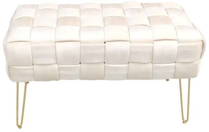 Σκαμπό Wenzo μπεζ βελούδο 82x43x46εκ 82x43x46 εκ.