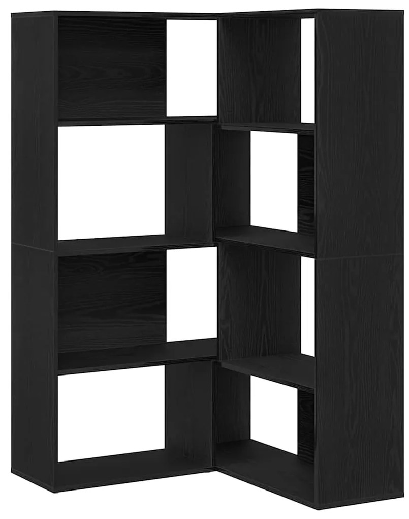 vidaXL Βιβλιοθήκη Μαύρη δρυς 140 x 30 x 140 εκ Επεξεργασμένο ξύλο