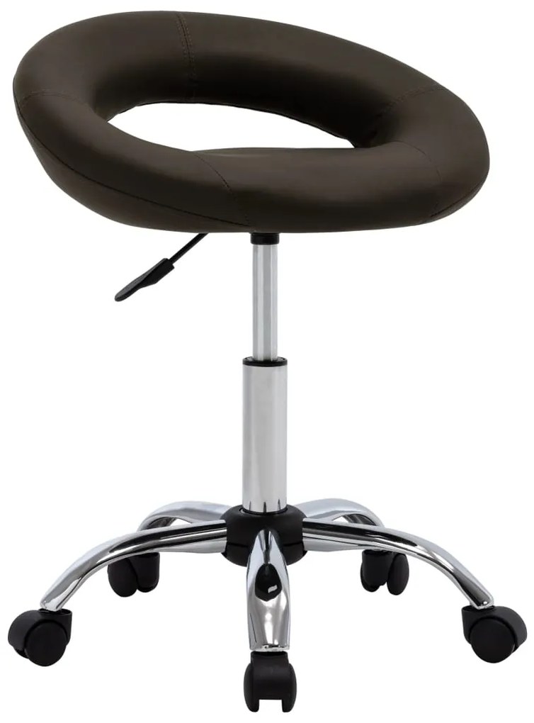 Καρέκλα Τραπεζαρίας Περιστρεφόμενη Καφέ από Συνθετικό Δέρμα