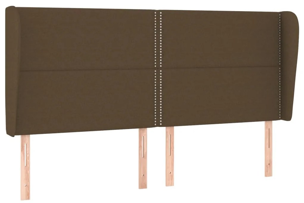 Κεφαλάρι με Πτερύγια Σκούρο Καφέ 183x23x118/128 εκ. Υφασμάτινο 3117833
