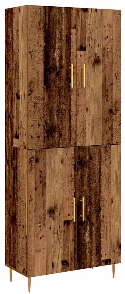 vidaXL Highboard Παλαιό ξύλο 69.5 x 34 x 180 εκ. Επεξεργασμένο ξύλο