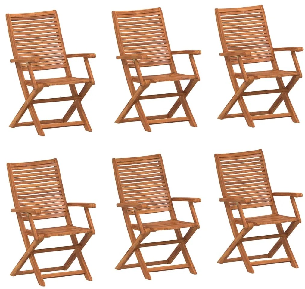 vidaXL Καρέκλες Κήπου Πτυσσόμενες 6 τεμ. 57x66x95 εκ. Μασίφ Ακακία