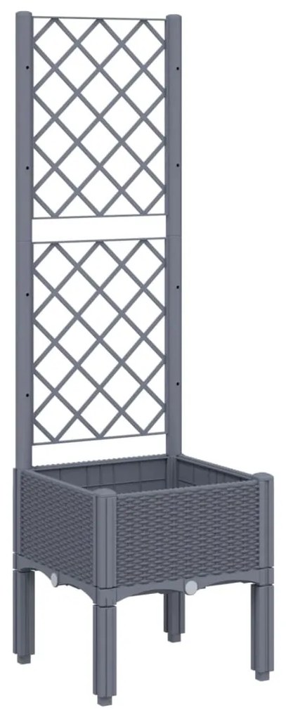 vidaXL Ζαρντινιέρα Κήπου με Καφασωτό Μπλε Γκρι 40x40x142 εκ. από PP