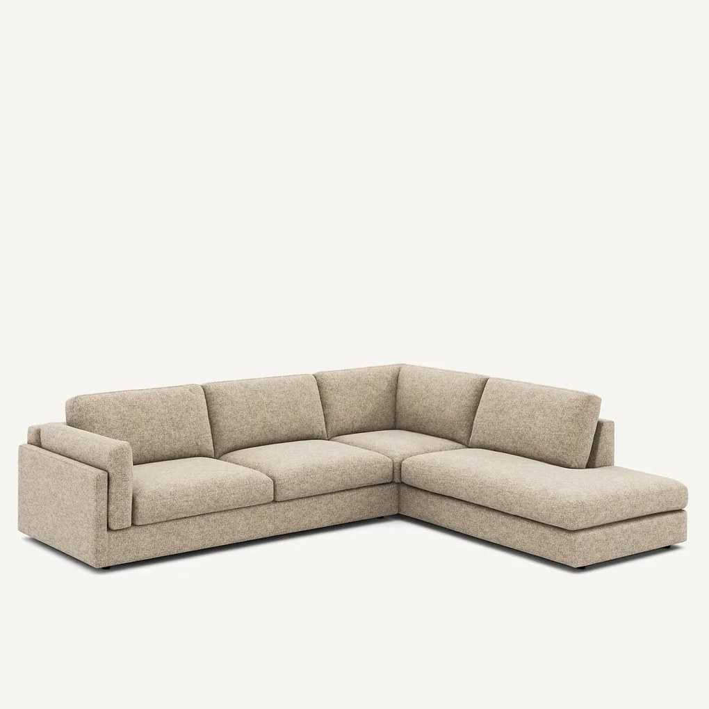 Γωνιακός καναπές με σεζλόνγκ από μείγμα βαμβακιού César