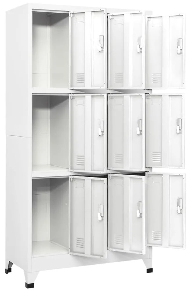 vidaXL Φοριαμός Γκρι 90x45x180 εκ. από Ατσάλι με 9 Τμήματα