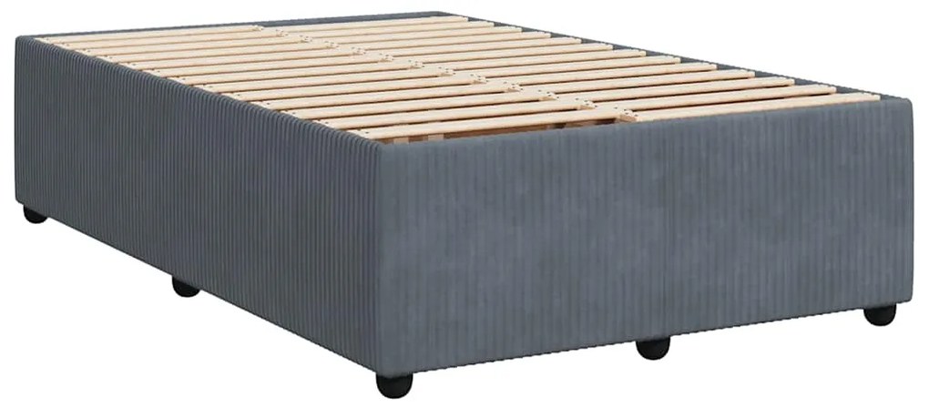 vidaXL Κρεβάτι Boxspring με Στρώμα Σκούρο Γκρι 120x190 εκ. Βελούδινο